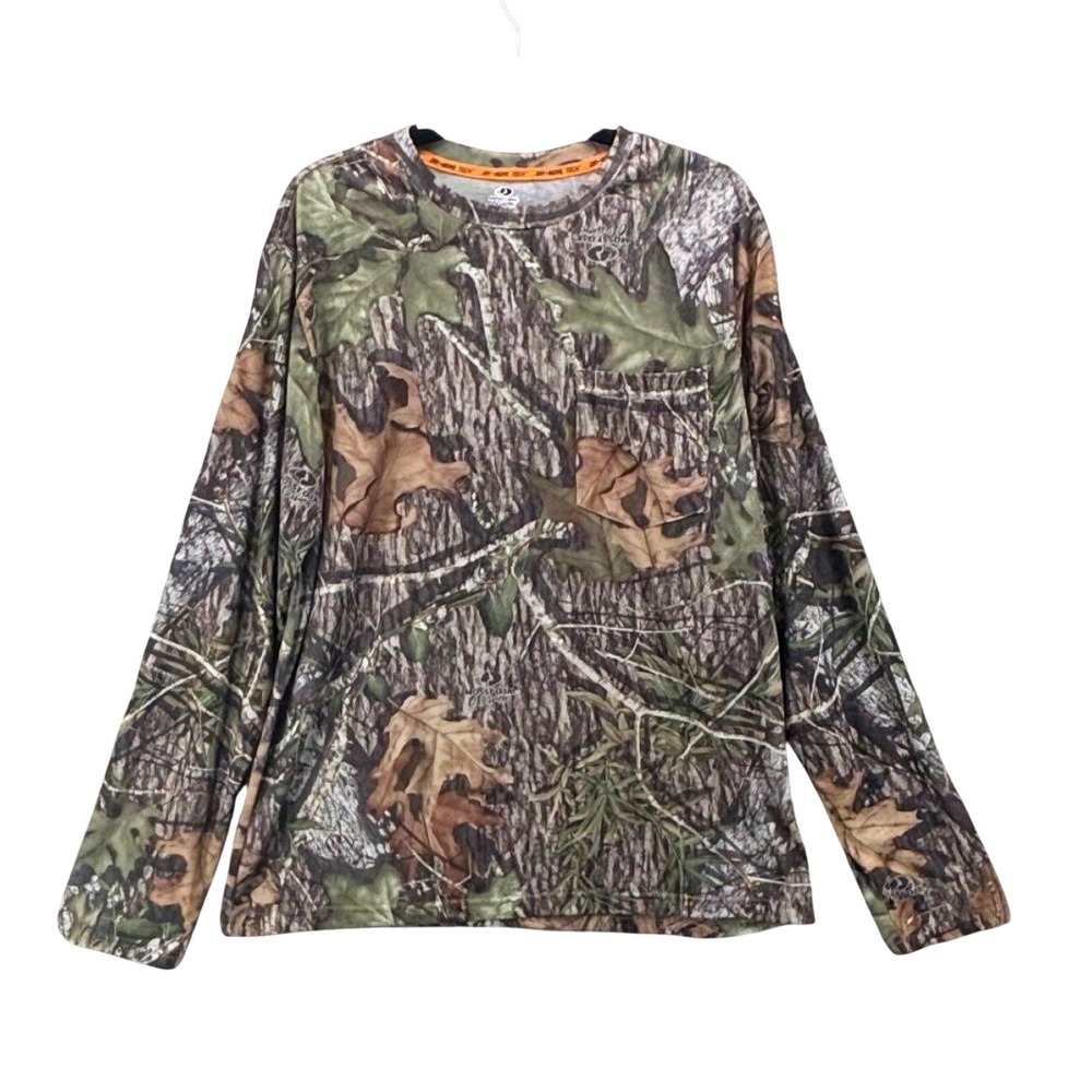 Mossy Oak Obsession Camo Long Sleeve Shirt Mens Large Dri-More Tech Hunting Tee